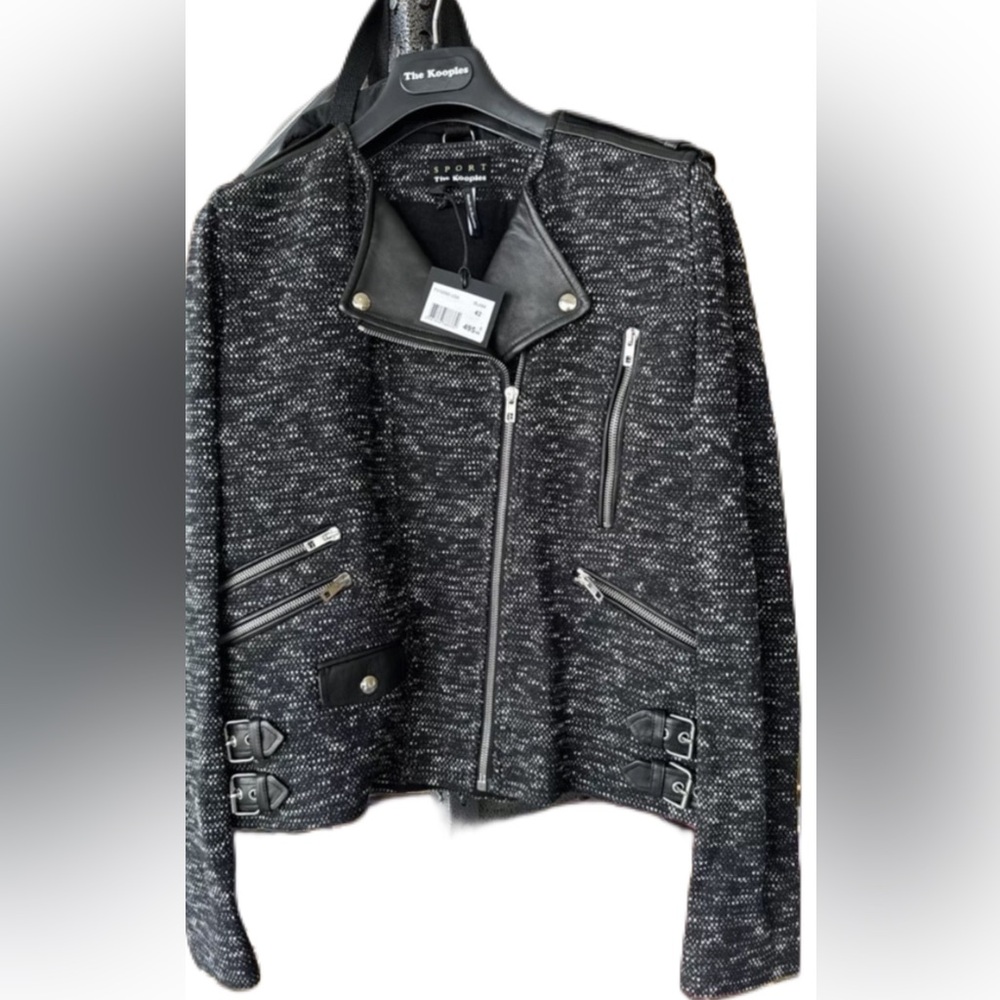 The Kooples Women’s Coat With Lamb Skin Accent Size 42
